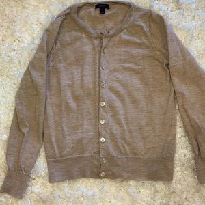 J Crew wool tan cardigan size medium